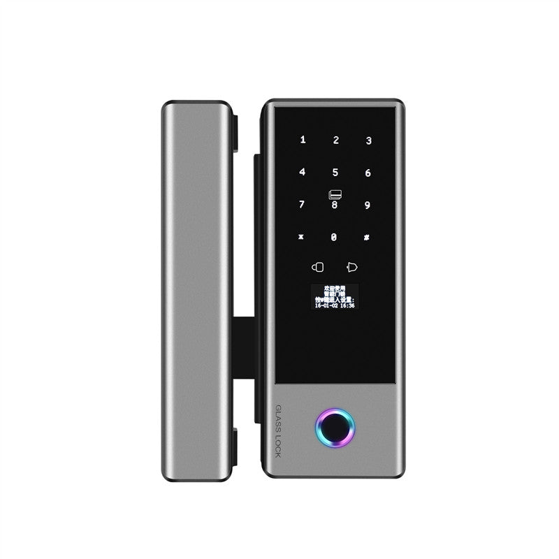 Smart Glass Door Lock - Fingerprint Password Card APP Wifi / Bluetooth Mechanical Key Smart Lock for Glass Doors  - SLG5