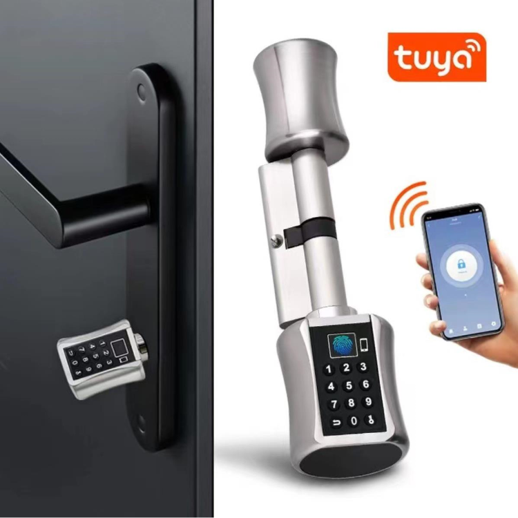 Smart Cylinder Lock - Home Apartment Electronic Biometric Fingerprint Keyless Tuya TTLock Smart Lock Cylinder - SL18