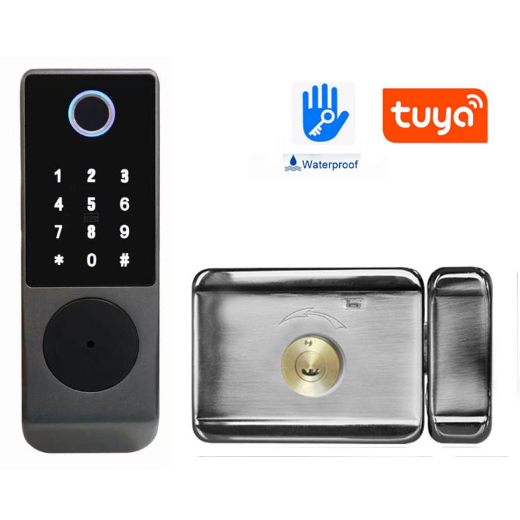 Waterproof Smart Rim Lock  - Fingerprint Passcode Physical Key NFC APP Remote control  - SL29