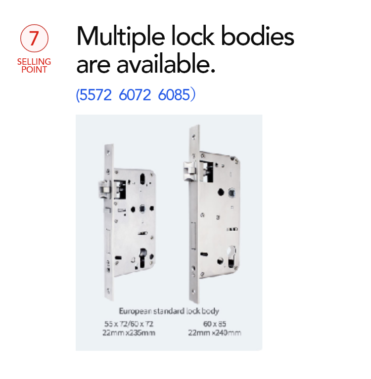 Smart Mortise Door Lock with Camera - Fingerprint, Password, Mechanical Key, Card, APP, Bluetooth/WiFi - SLC3