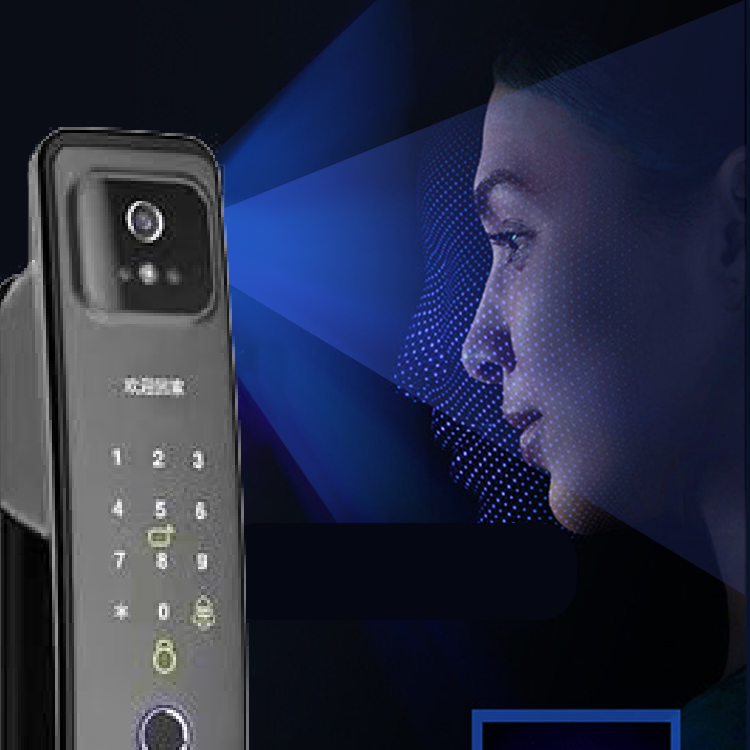 Smart Mortise Door Lock with Camera - Face Recognition, Fingerprint, Password, Mechanical Key, Card, APP, Bluetooth/WiFi  - SLC5