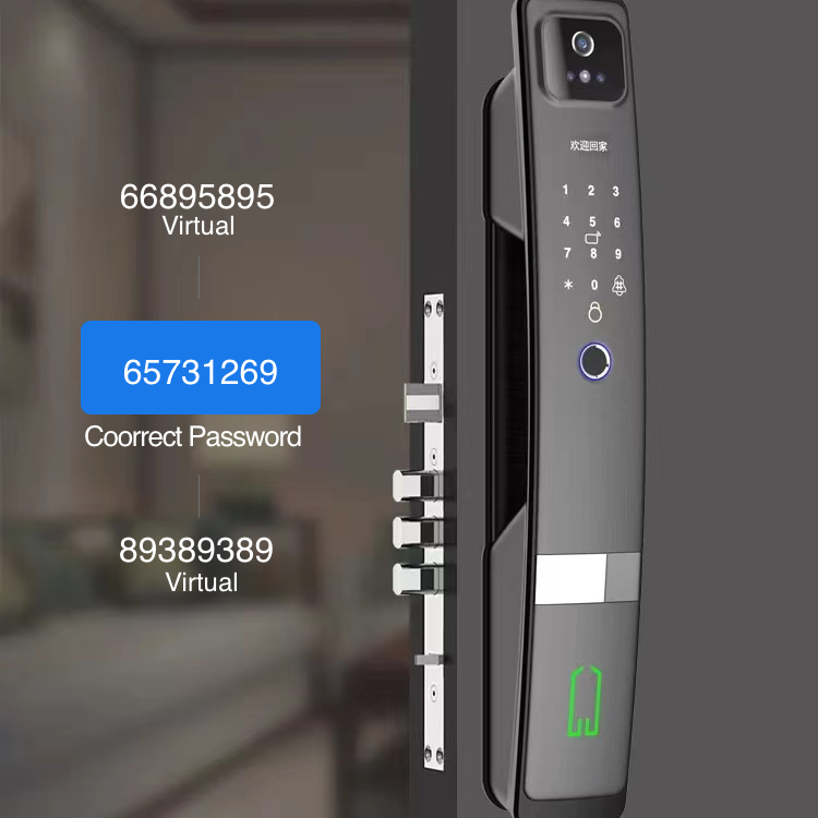 Smart Mortise Door Lock with Camera - Face Recognition, Fingerprint, Password, Mechanical Key, Card, APP, Bluetooth/WiFi  - SLC5