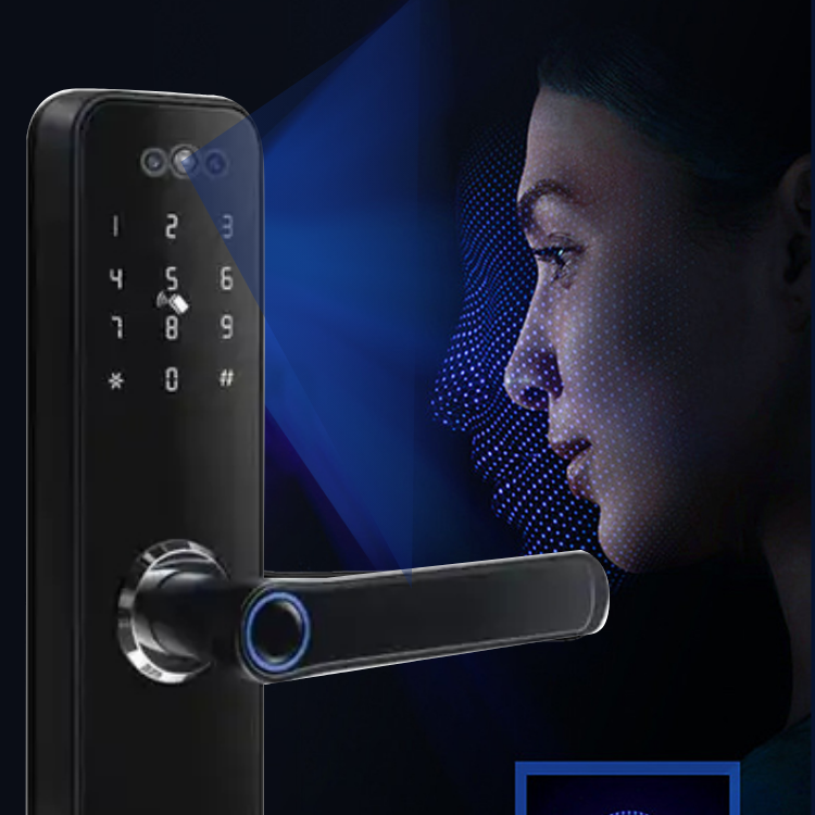 Door Lock with Camera - Fingerprint, Password, Mechanical Key, Card, APP, Bluetooth/WiFi - SLC8