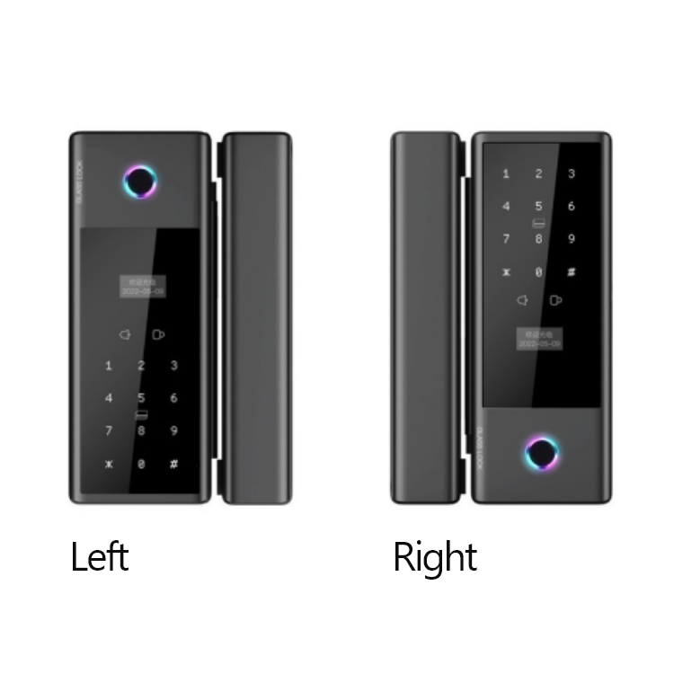 Smart Glass Door Lock - Fingerprint Password Card APP Wifi / Bluetooth Mechanical Key Smart Lock for Glass Doors  - SLG5