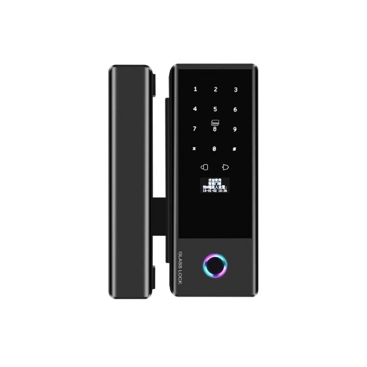 Smart Glass Door Lock - Fingerprint Password Card APP Wifi / Bluetooth Mechanical Key Smart Lock for Glass Doors  - SLG5