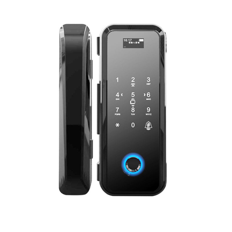 Smart Glass Door Lock - Fingerprint Password Card APP Wifi / Bluetooth Mechanical Key Smart Lock for Glass Doors - SLG6