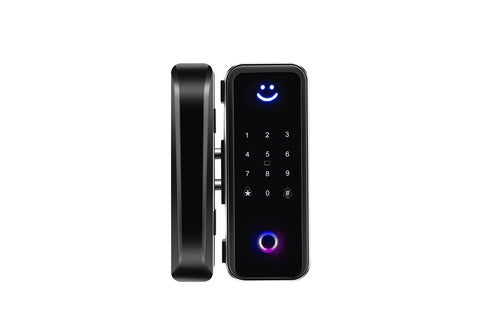 Smart Glass Door Lock - Fingerprint Password Card APP Wifi / Bluetooth Mechanical Key Smart Lock for Glass Doors - SLG6