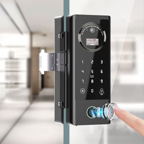 Smart Lock Glass Door with Camera - Face Recognition Fingerprint Password Card APP Wifi Bluetooth  Smart Lock for Glass Doors - SLG7