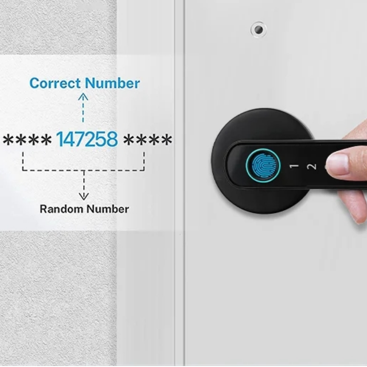 Smart Door Handle Lock - Fingerprint Passcode Bluetooth APP Physical Key Free Tuya APP Smart Door Handle with Latch - SLH6