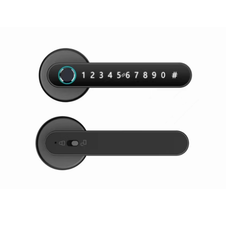 Smart Door Handle Lock - Fingerprint Passcode Bluetooth APP Physical Key Free Tuya APP Smart Door Handle with Latch - SLH6