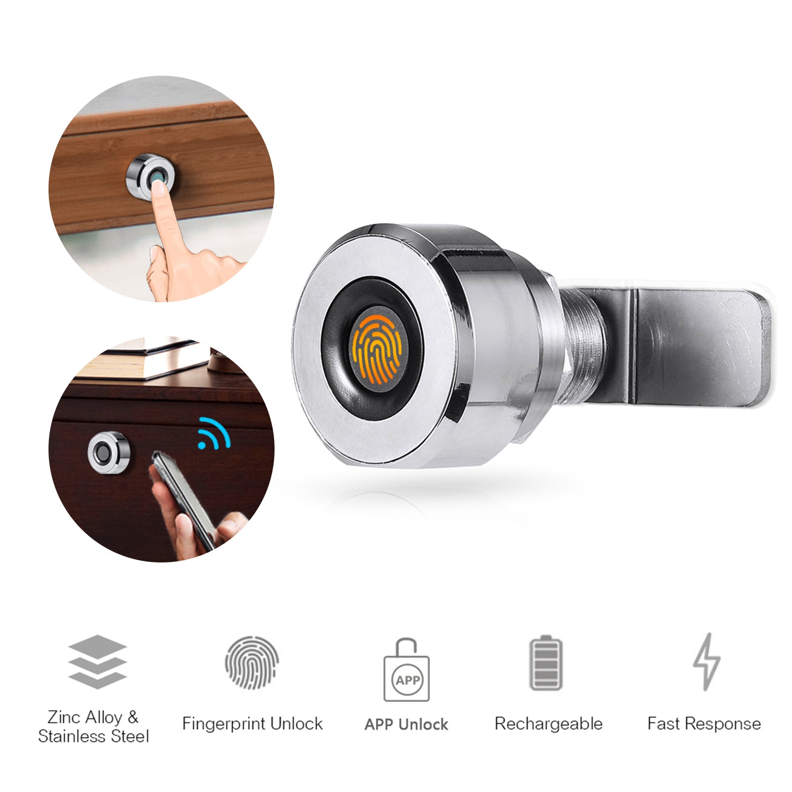 Smart Cabinet Lock - Fingerprint Cabinet Lock  TACL12